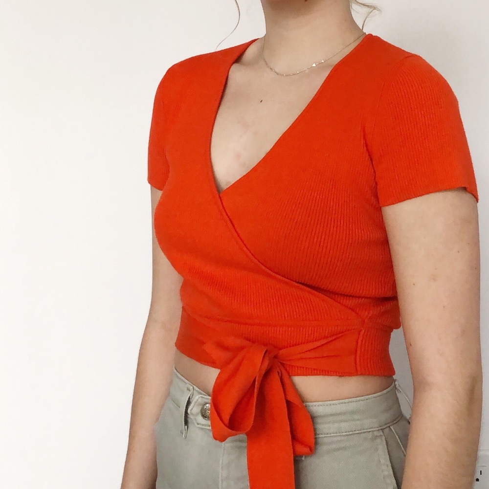 Orange/red tie top